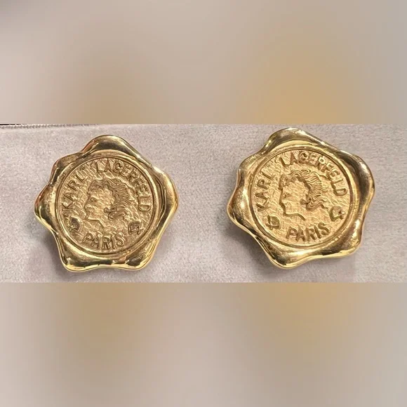 Karl Lagerfeld vintage couture earrings - Picture 2 of 5